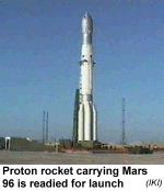 [Image of Proton for Mars 96 launch]