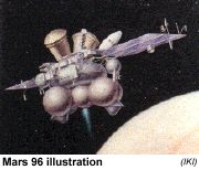 [Illustration of Mars 96 spacecraft]