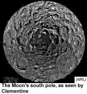[Clementime image of south pole of Moon]