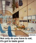 [illus. of kitchen in space]