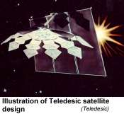 [illus. of Teledesic spacecraft]