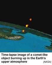 [image of comet breakup seen by Polar]
